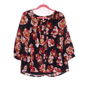 Madewell Floral 3/4 Sleeve Button Cuff Blouse XS